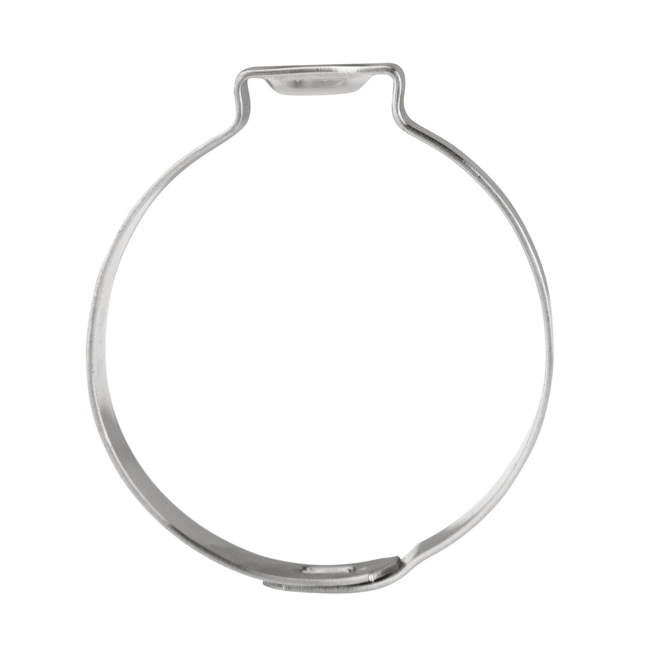 Install the NDS 316R Stainless Steel Pinch Clamp (NDS NC-155000-019) by sliding onto connection point between two pliable hoses or rigid pipes and crimp clamp ear to tighten (use pinch clamp tool sold separately)