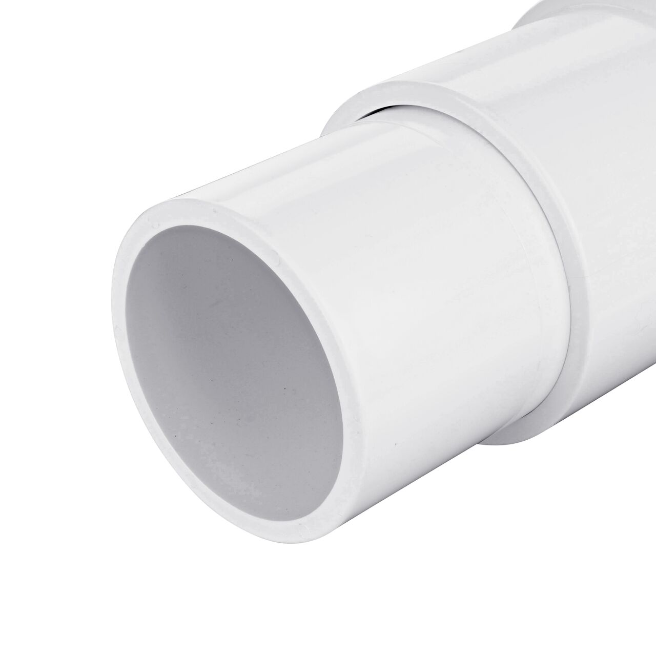Closeup view of the 3 inch spigot end on the Pro-Span 3 in. Expansion Repair Coupling (118-30), which requires a 3 in. Schedule 40 PVC coupling, sold separately, for installation
