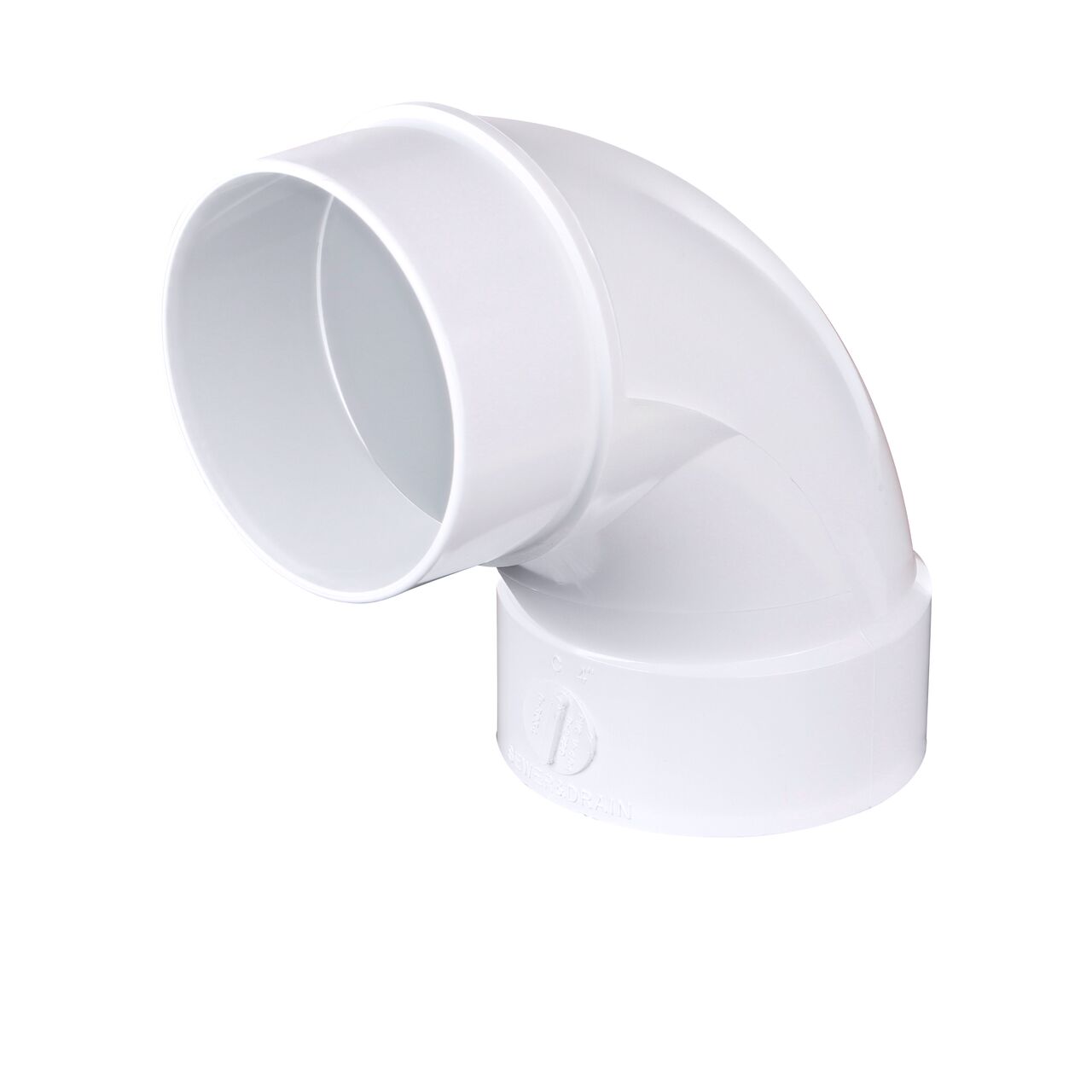 The PVC 90° long-turn street elbow, connects 4 in. S&D Hub to S&D Spt (NDS 41P0ST, NDS 41P0ST*, NDS L41P0ST, NDS M41P0ST)