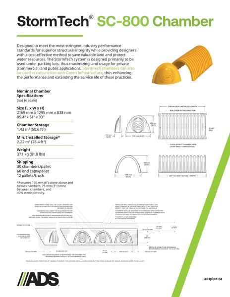 SC-800 StormTech Product Sheet