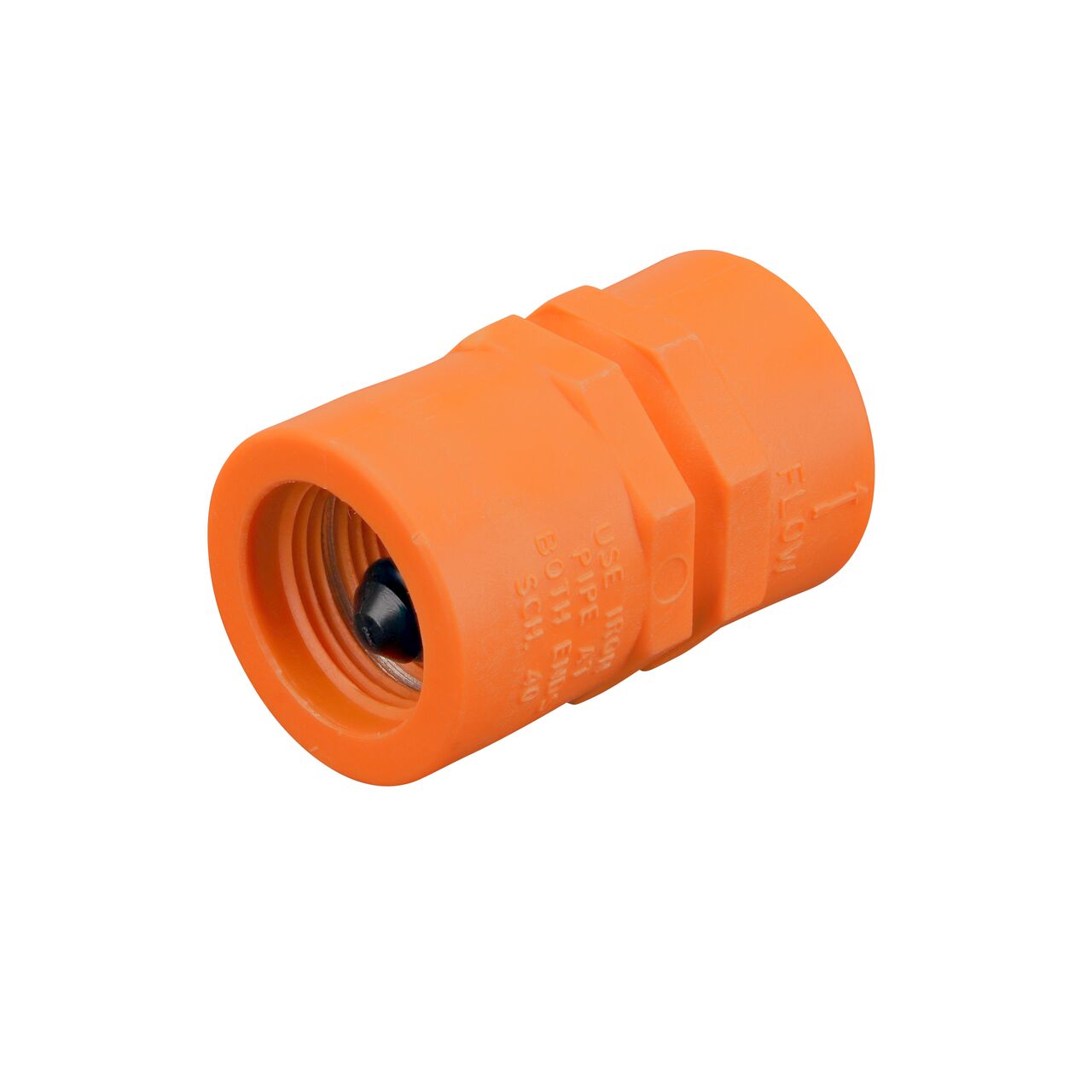 Alternate view of the NDS Orange 3/4 in. IPS Female Threaded PVC Breakaway Coupling Valve (NDS 1010-07-O)