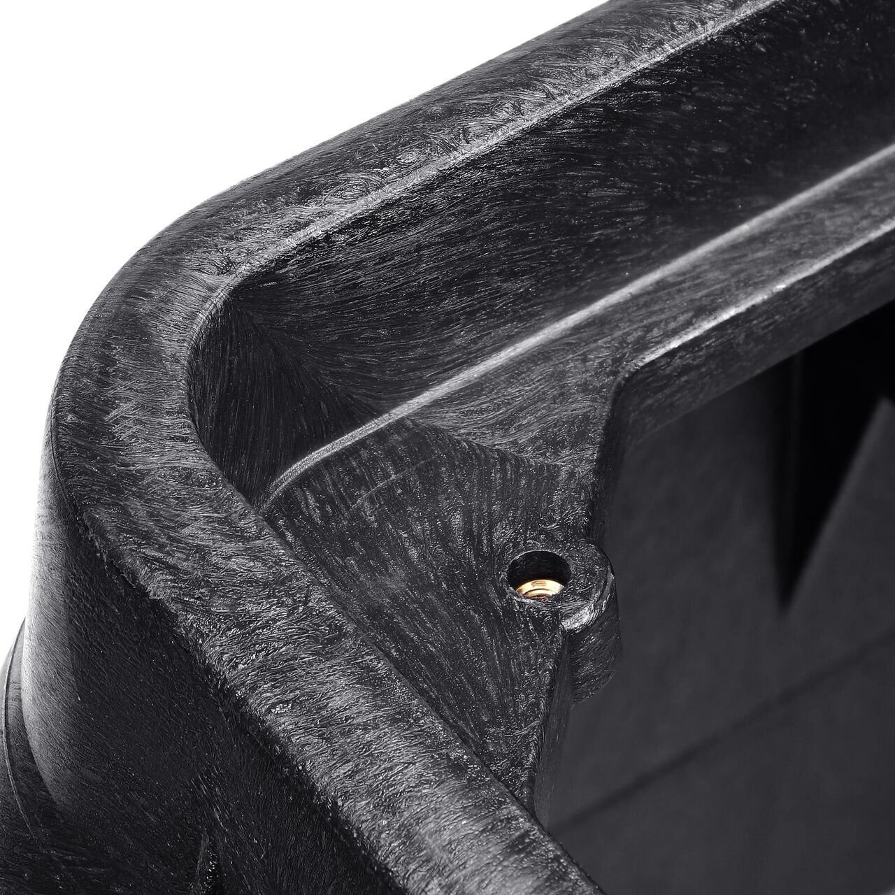 Closeup of the inside ledge inside the box on the NDS 17 in. X 30 Rectangular Standard Series Meter Box and Cover with Bolt (NDS 126BCDMB)