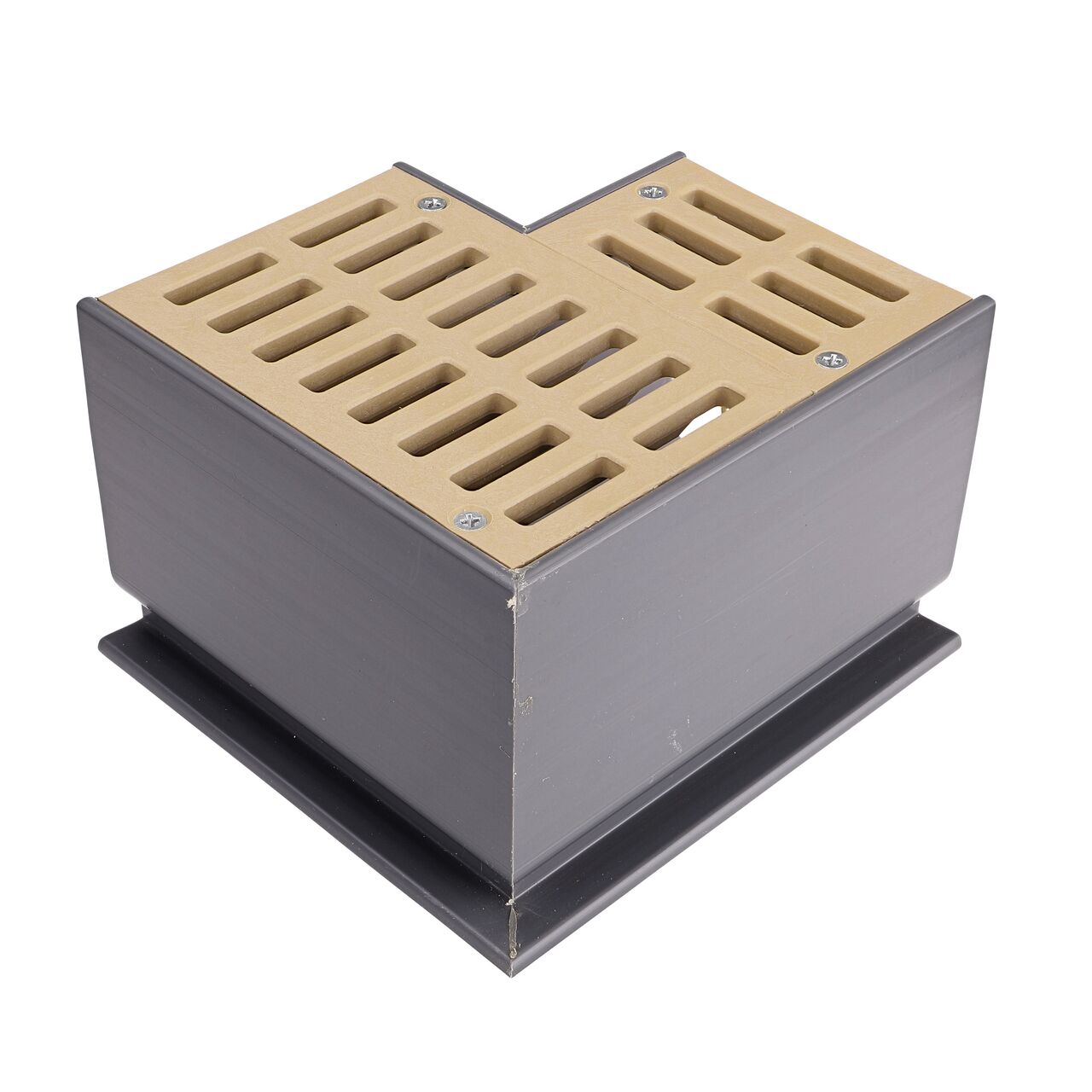Alternate view of the NDS Sand Mini Channel™ Drain 90° Elbow and Grate (NDS 5383)