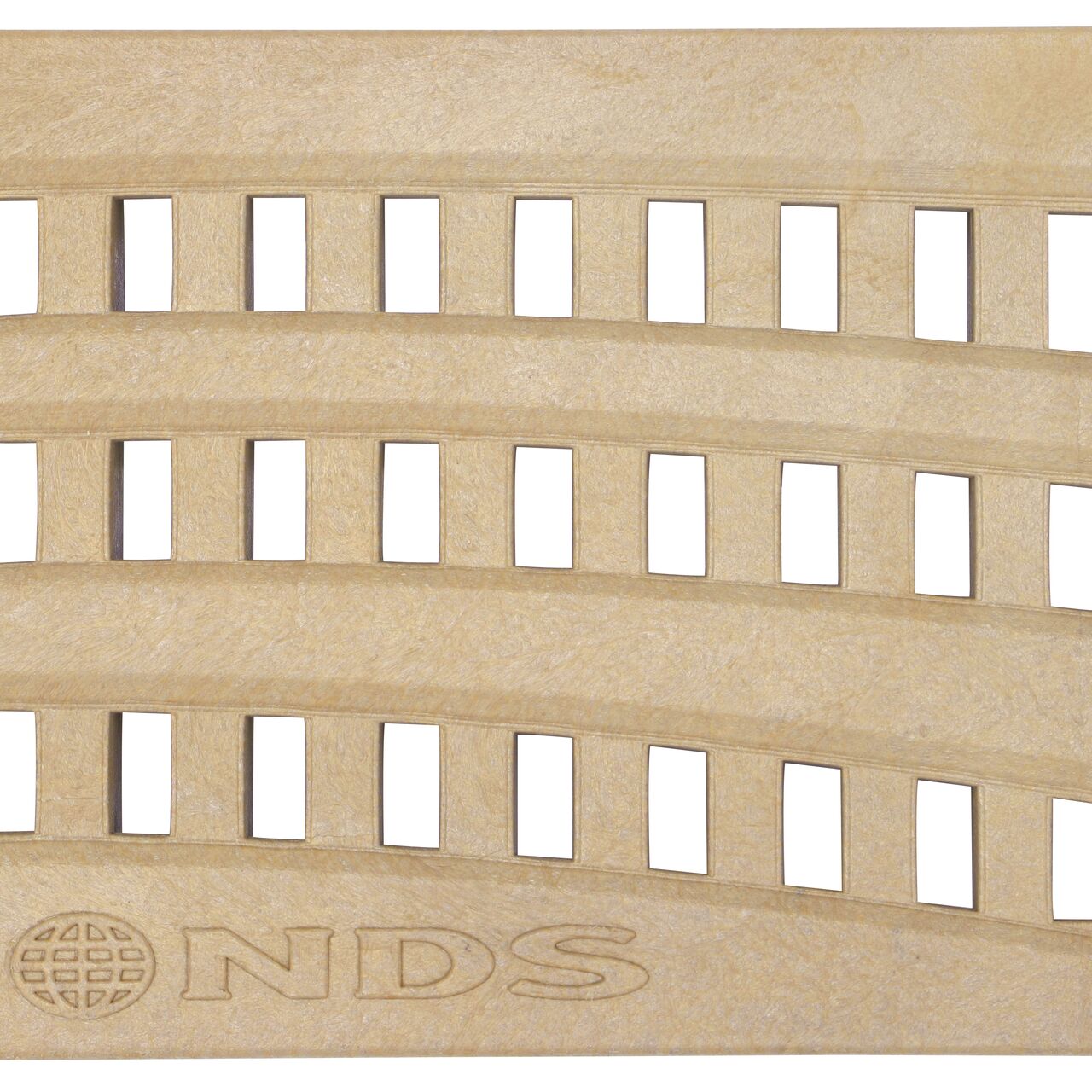 Top Down View of Spee-D® Channel Drain Grate, Decorative Wave Design in Sand Plastic (NDS 253S)