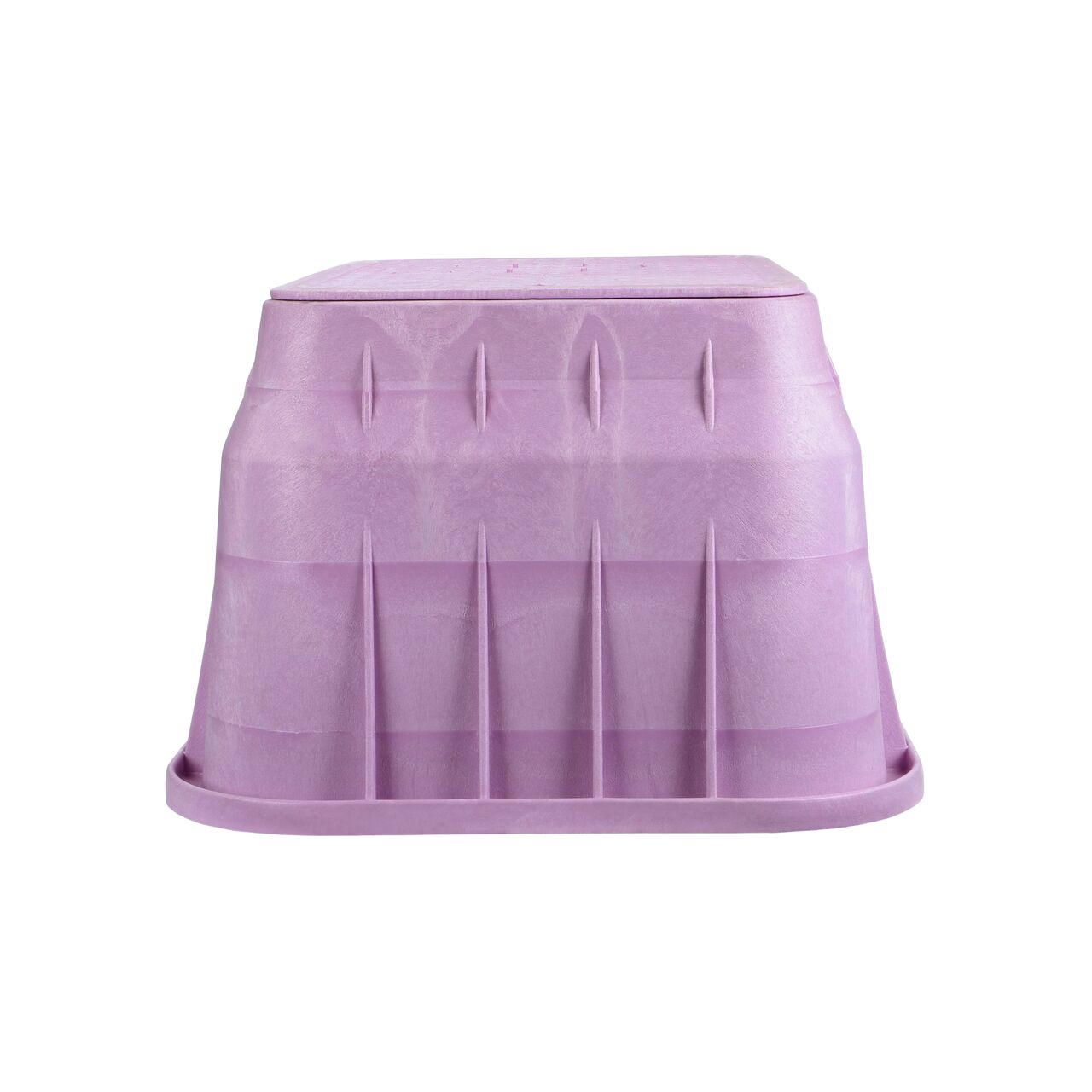 Side view of the shorter width side of the NDS 17 in. X 30 in. Rectangular Pro-Spec® Series Valve Box & Water Cover (NDS 326PBCBR) rugged enclosure for water and irrigation pipe connections