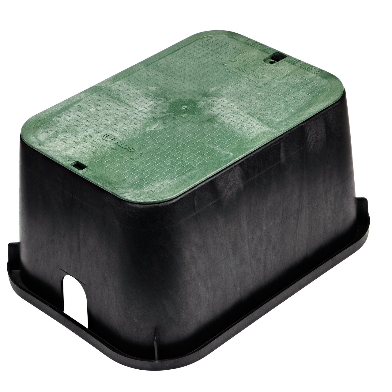 13 in. X 20 in. Rectangular Jumbo Valve Box and Cover is a black box and green ICV Cover; protects components (NDS 117BC)