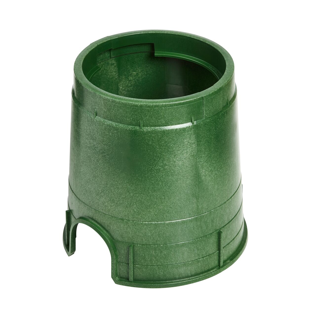 The durable Green plastic 6 in. Round Standard Series Valve Box (NDS 2108BC has a height of 9 in. and the top opening fits 6 in. round standard series cover, 6 in. Spee-D® Riser or bell end SDR-35 sewer & drain pipe