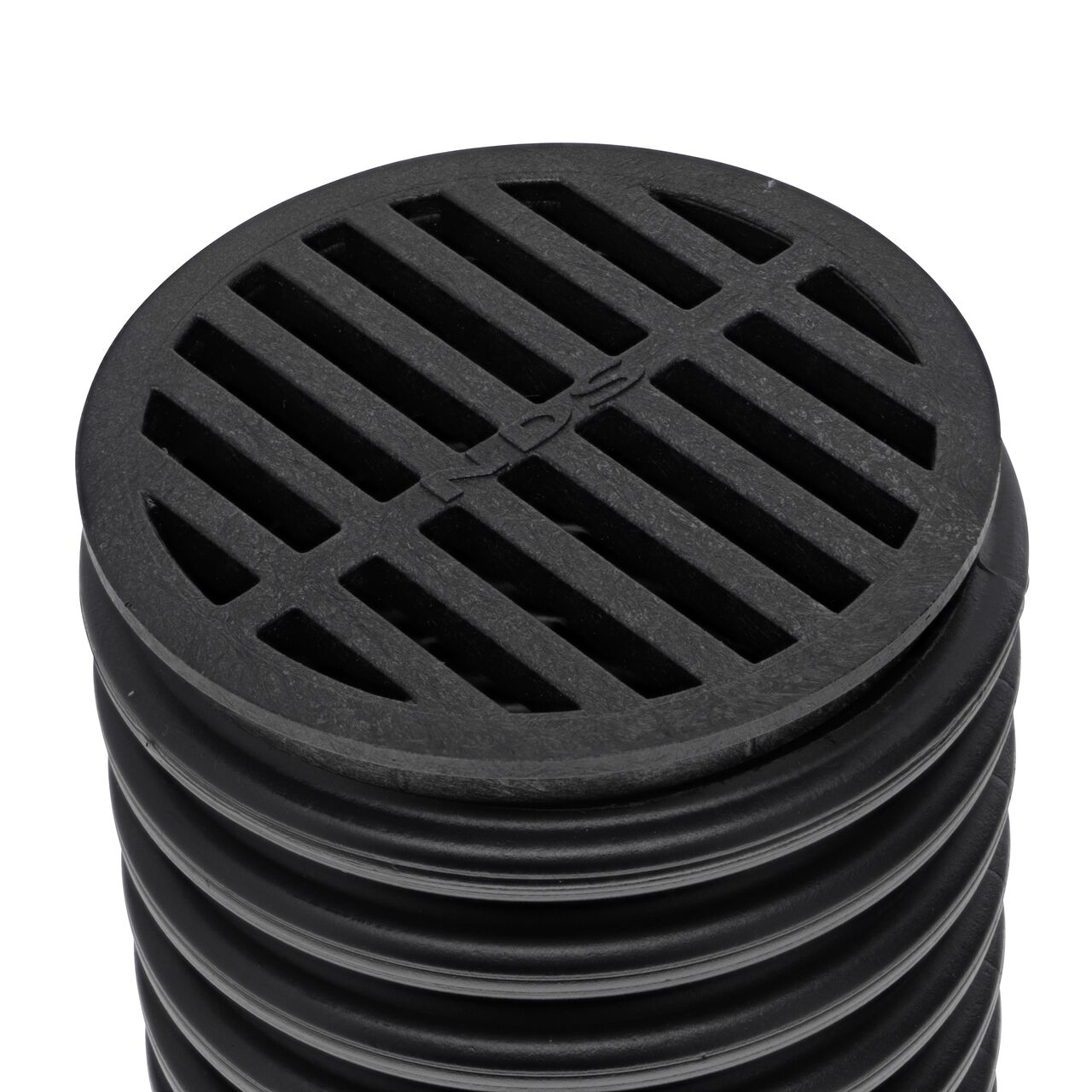 NDS 4 in. Round Grate installed on 4 in. Single-Wall Corrugated Pipe (NDS 11*, NDS 11)