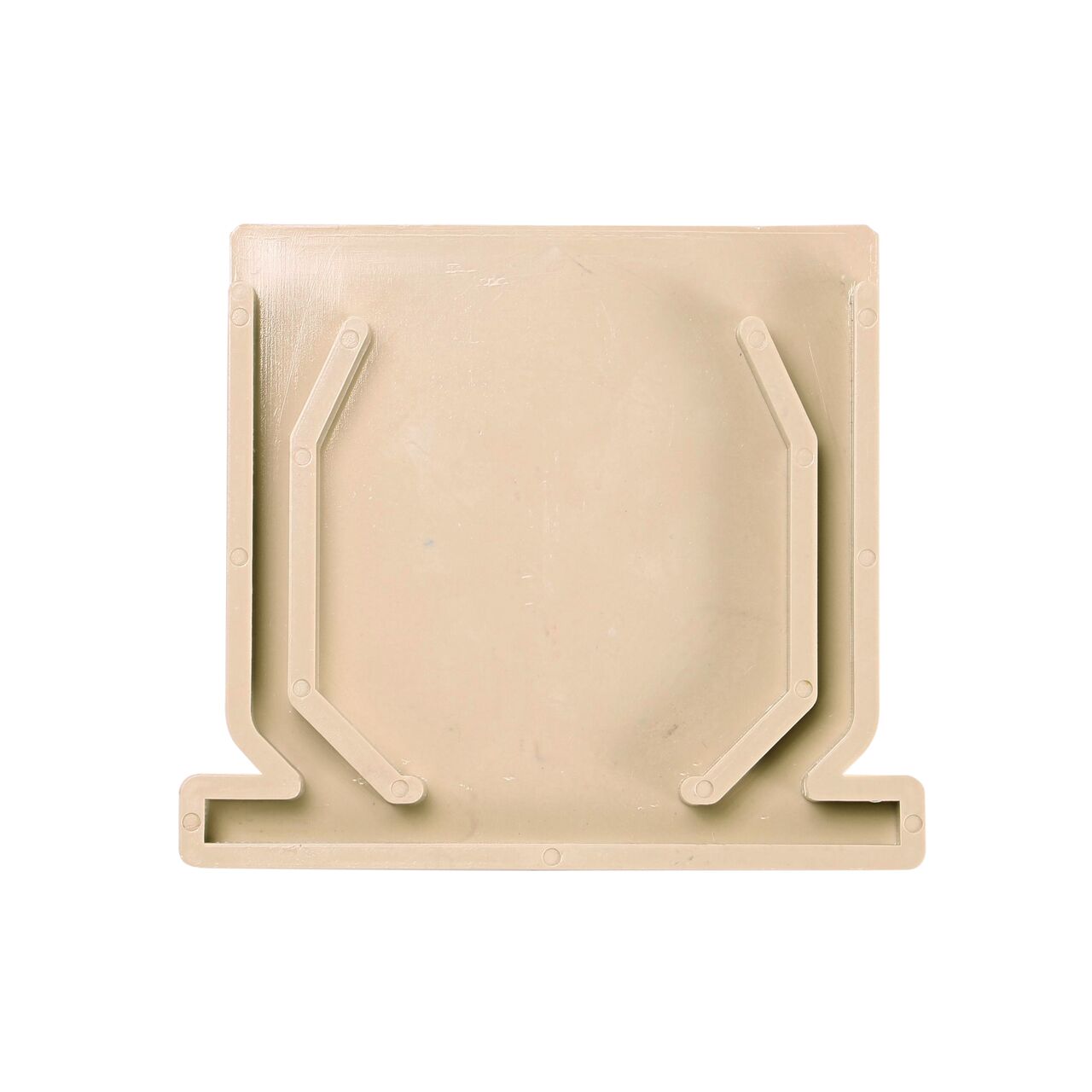Top Down View of backside of the  NDS Sand Mini Channel™ Drain End Cap (NDS 547S)
