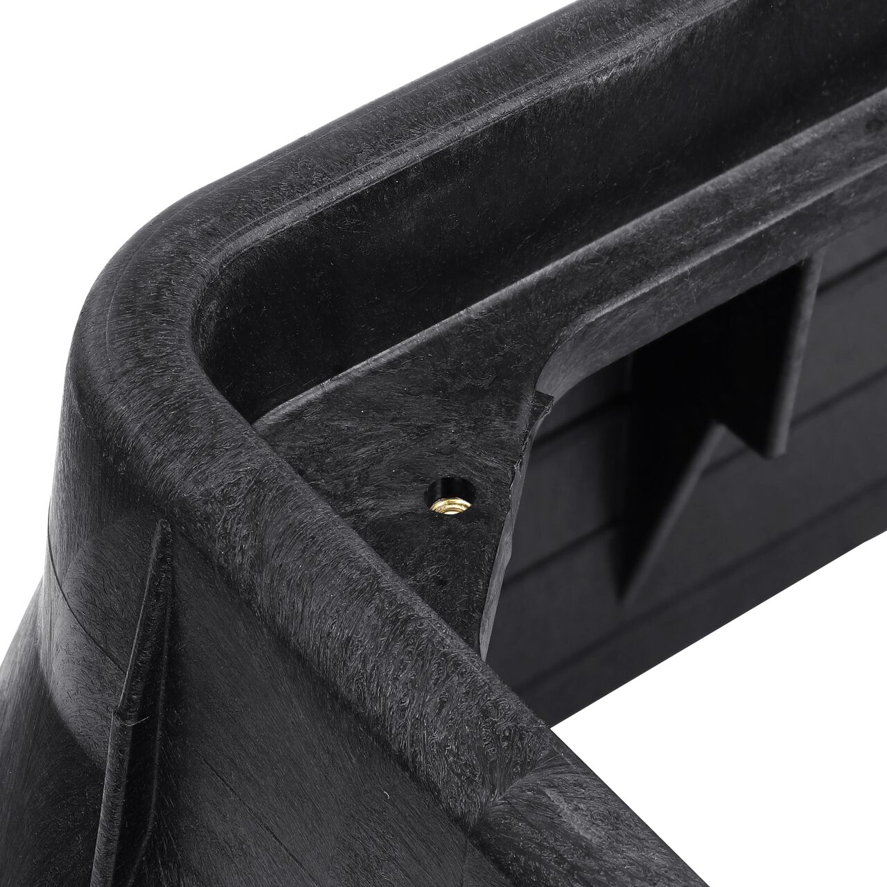 Closeup of the inside ledge inside the box on the NDS 13 in. X 24 in. Rectangular Standard Series Meter Box and Cover with Bolt (NDS 121BCDMCIFB)