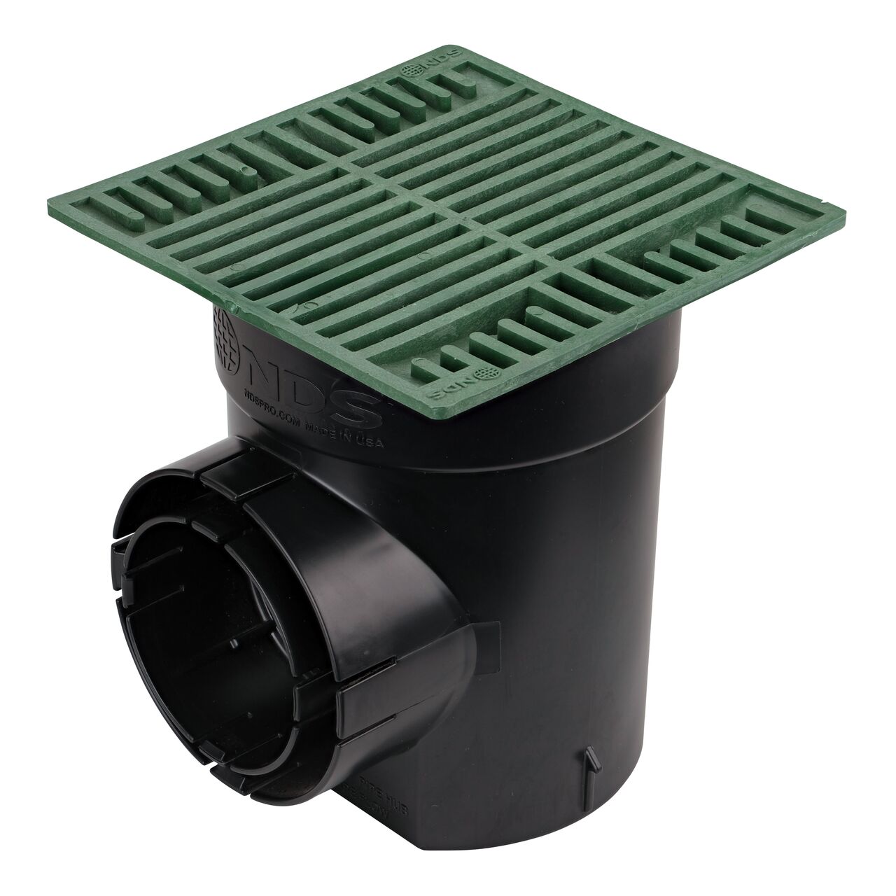 NDS 8 in. Square Grate installed on 6 in. Round Spee-D Catch Basin (NDS 882, NDS 101)