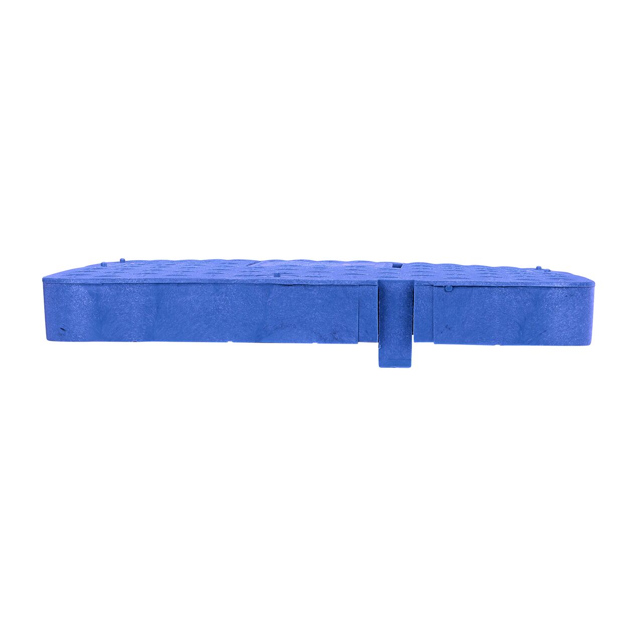 The NDS 13 in. X 20 in. Rectangular Standard Series Blue Water Meter Meter Box Cover (NDS D1500-DIRBLU) is a Drop-in lid shown here from the side, that prevents dirt and debris from entering the meter box
