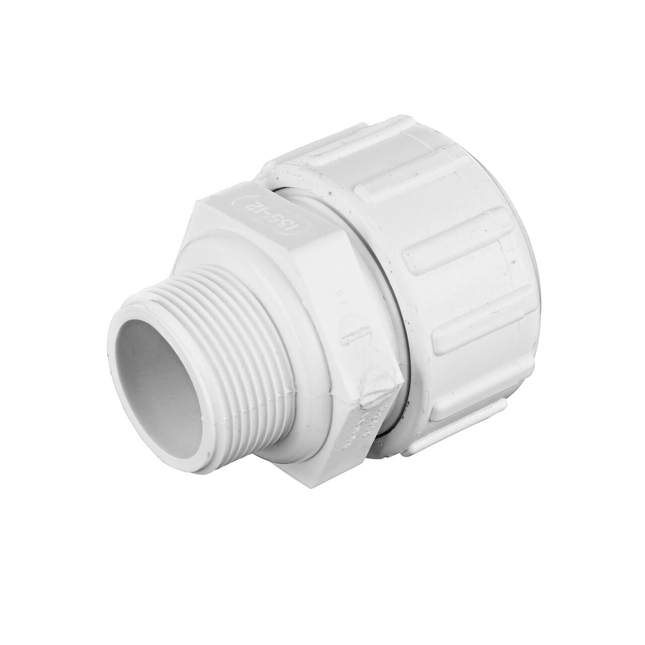 1 1/4 inch Threaded IPS MPT connection end on the NDS 1 1/4 in. Flo Lock Gripper Adapter (NDS 135-12)