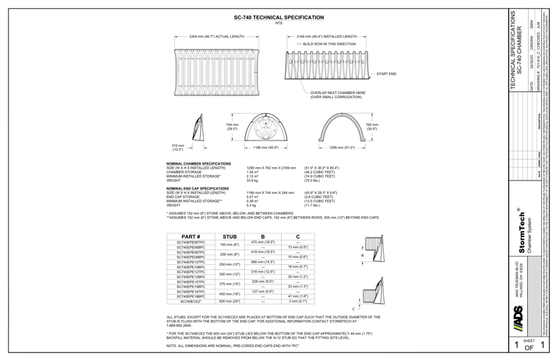 SC-740 Stormtech Technical Specifications