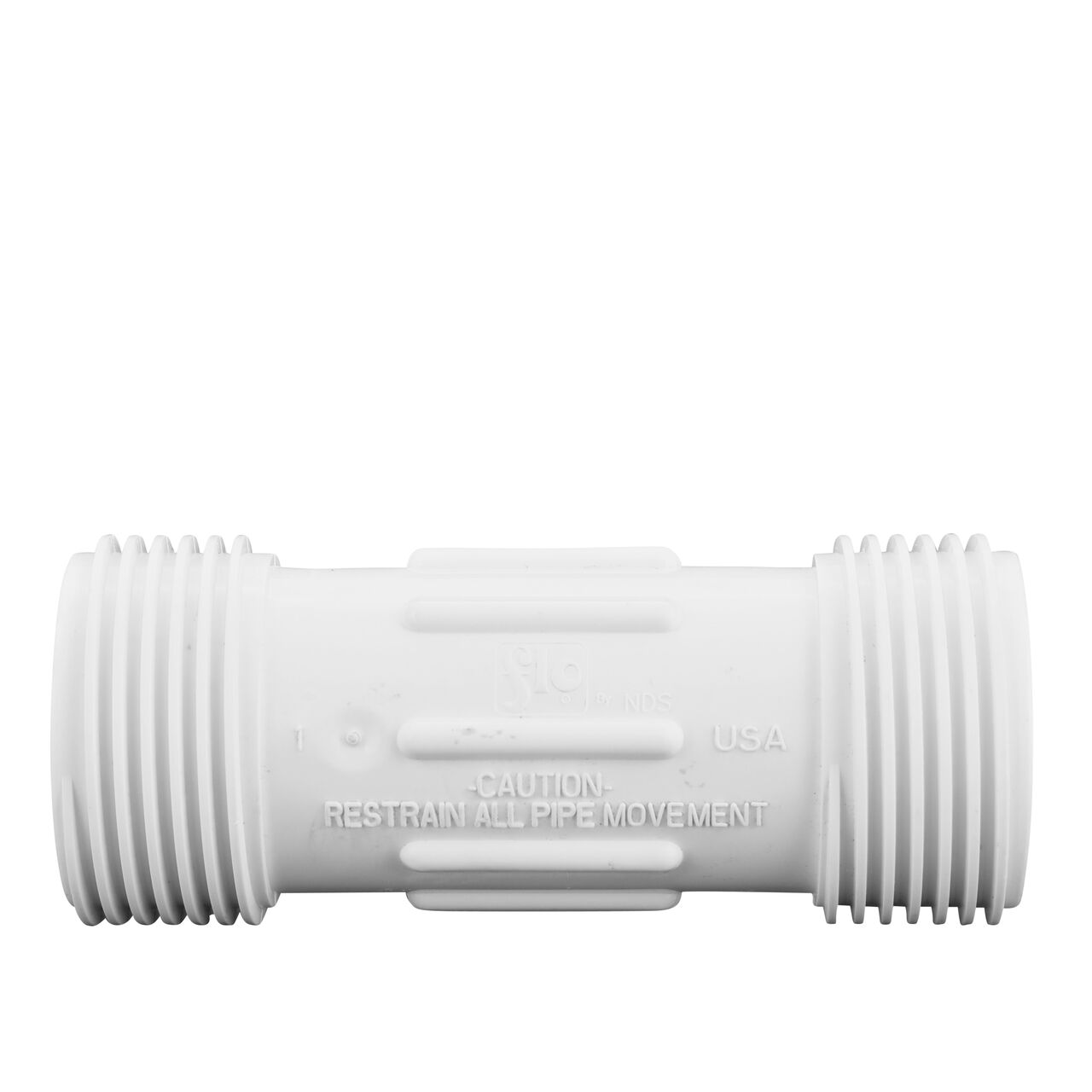 The NDS Compression Coupling is an easy-fit coupling that has two removable compression ends that tighten and secure to pipes (NDS CPC-0500)