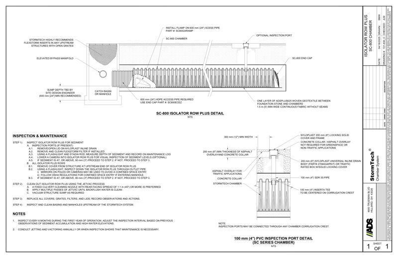 Stormtech SC-800 Isolator Row