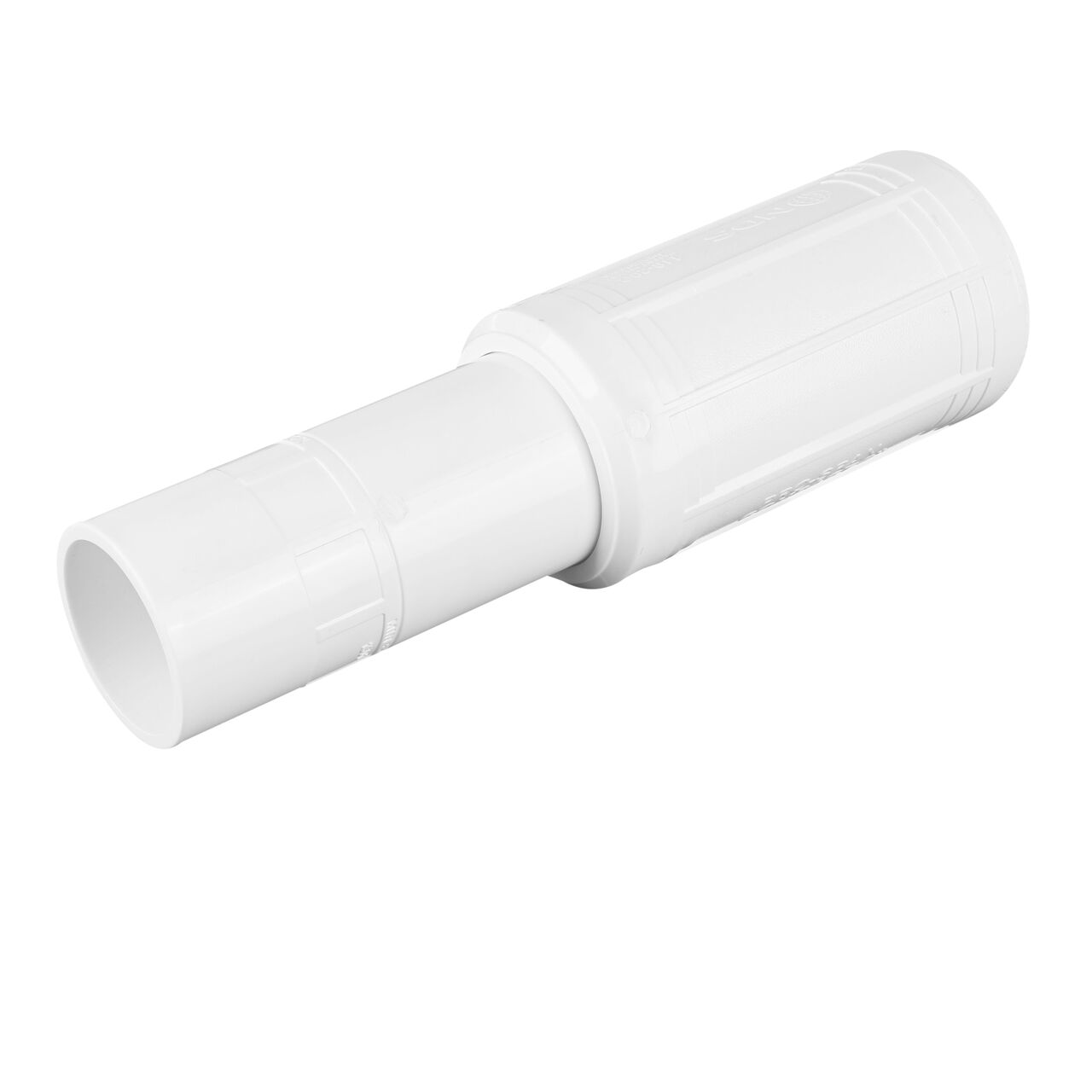 The compact 2 in. Pro-Span expansion repair coupling (NDS 118-20C) shown expanded here, includes smart features for a smoother, easier install – adjustable length locks in place