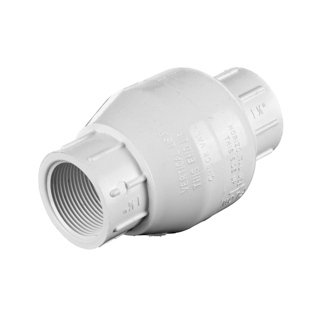 NDS White 1-1/4 in. female end by female end leak-resistant PVC Swing Check Valve (NDS 1520-12F)