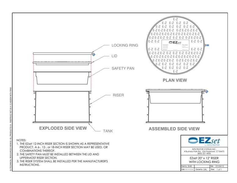 20" x 12" EZset Riser Locking Ring Standard Detail