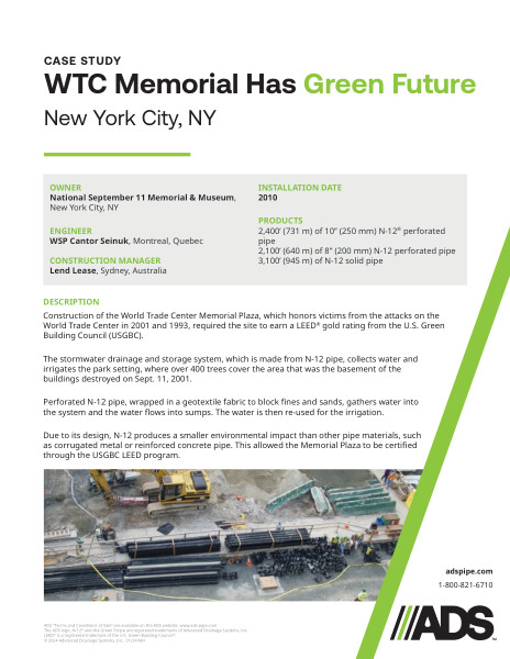 WTC Memorial Has Green Future