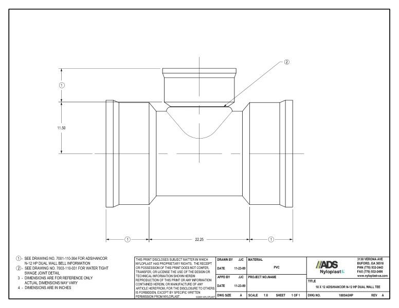 18 x 12 HP Tee Nyloplast Detail