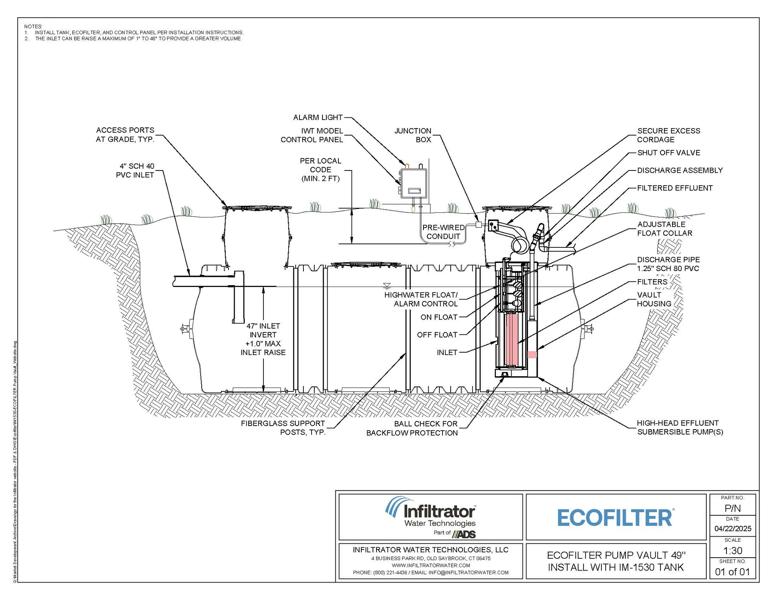 IM-1530 ECOFILTER Pump Vault Standard Detail