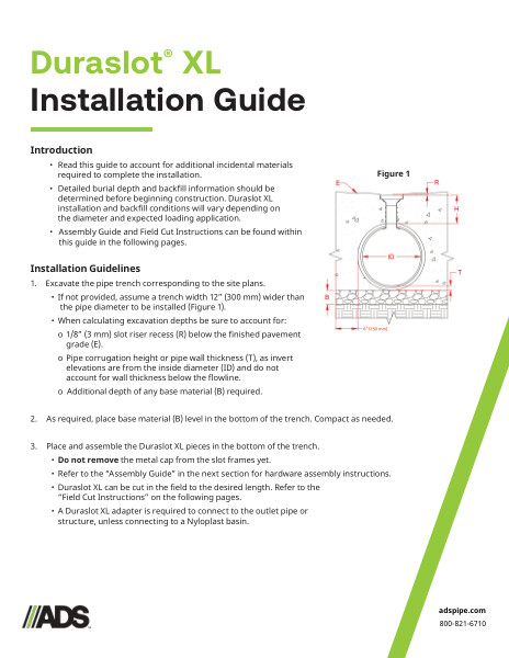 Duraslot XL Installation Guide