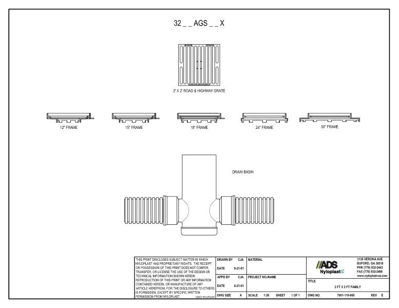 2' x 2' Nyloplast Family Detail