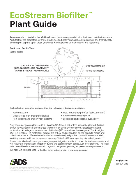 EcoStream BioFilter Plant Guide