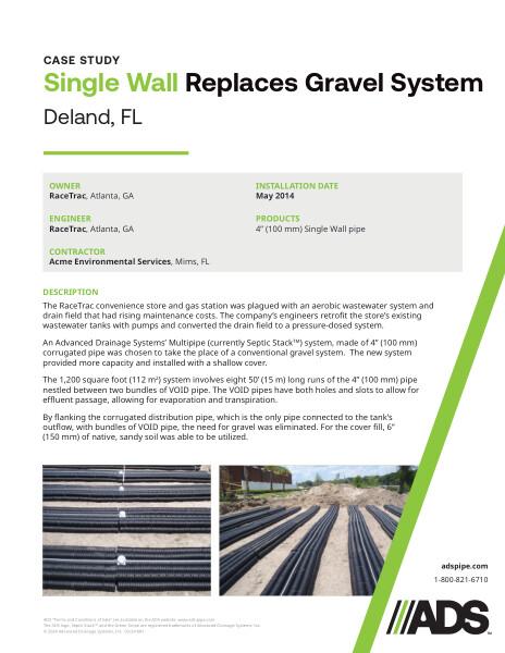 Single Wall Replaces Gravel System (Deland, FL) Case Study