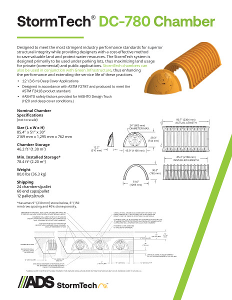 DC-780 StormTech Chamber Submittal Package