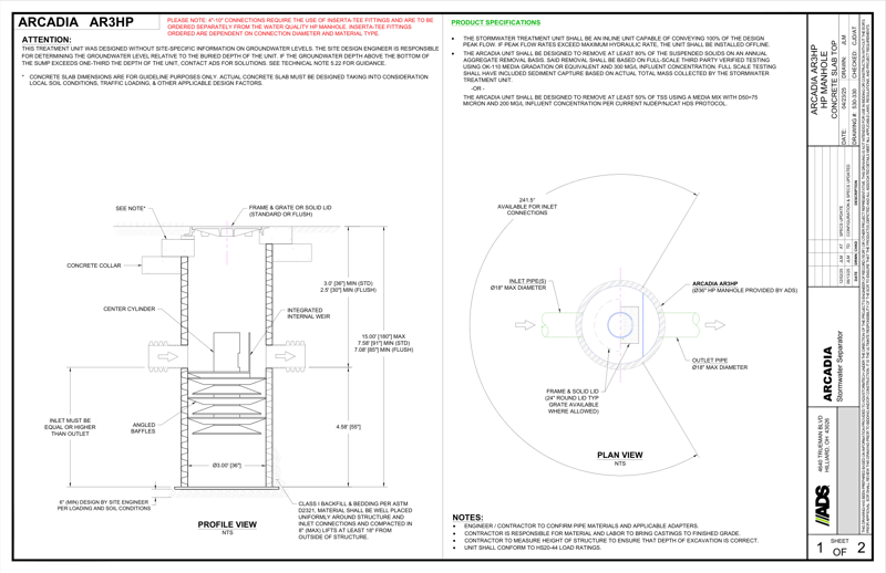 Arcadia 3 HP Manhole Detail