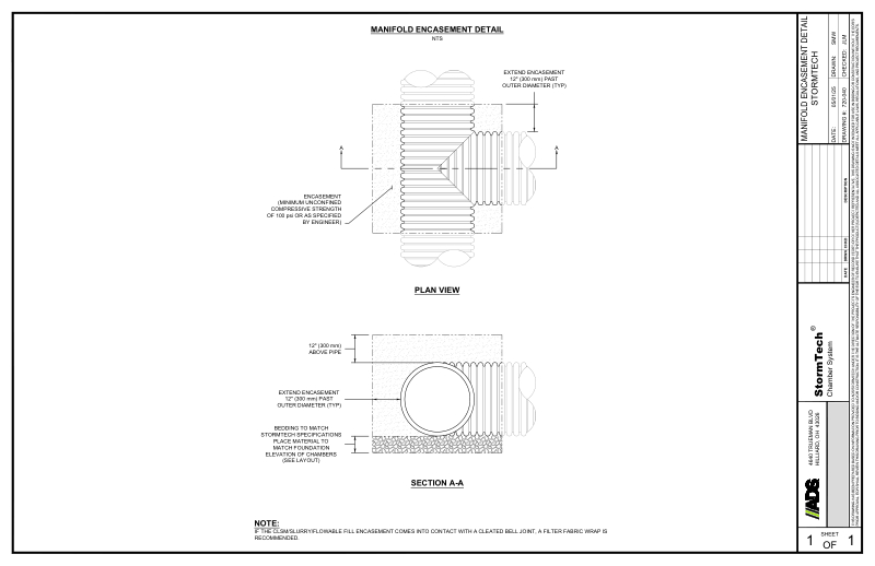 Stormtech Manifold Encasement Detail