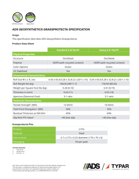 Grassprotecta  Geosynthetic Specification