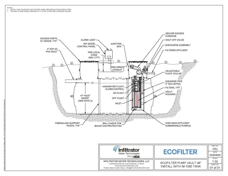 IM-1060 ECOFILTER Pump Vault Standard Detail