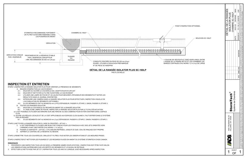 Rangée StormTech&nbsp;SC-160LP&nbsp;Isolator