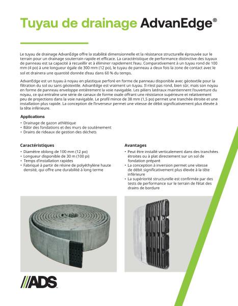 AdvanEdge Drain Pipe Product Sheet
