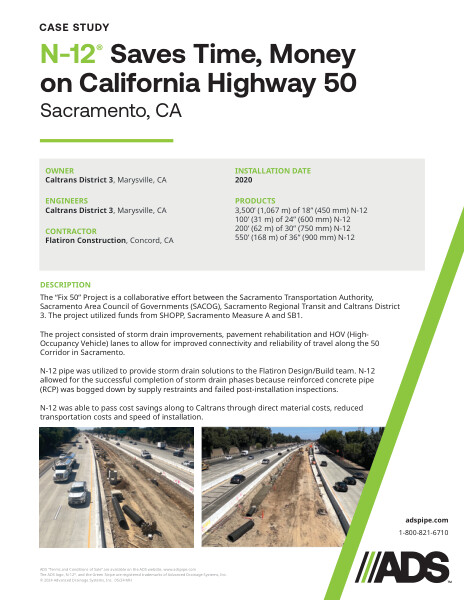 N-12 Saves Time, Money on California Highway 50 (Sacramento, CA) Case Study