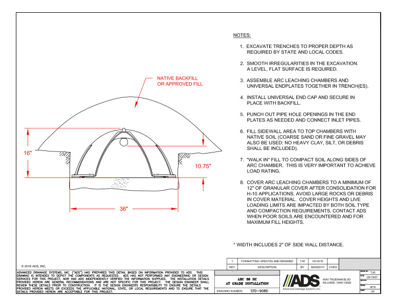 908D Arc 36 HC At Grade Installation Detail