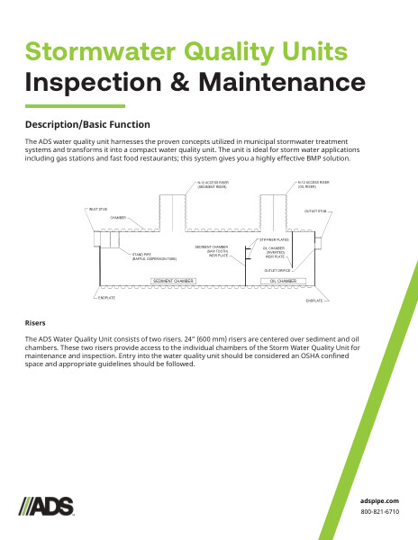 Water Quality Unit Inspection and Maintenance Guide