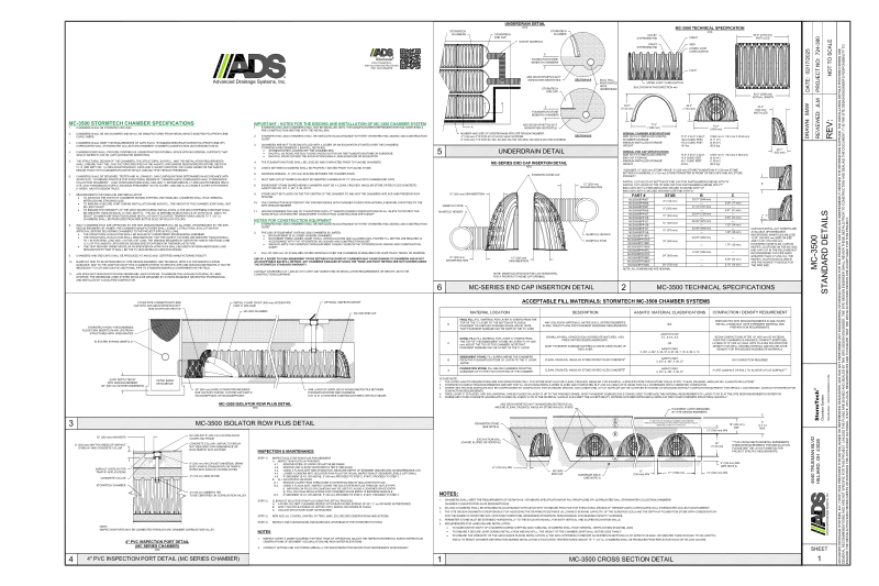 MC-3500 StormTech FULL DETAIL SHEET with Notes