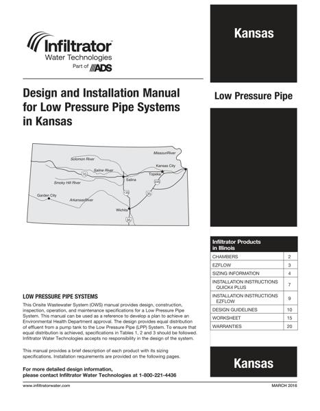 Low Pressure Pipe Systems Design and Installation Manual - Kansas