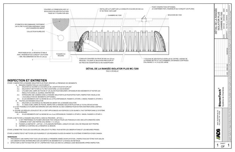 Rangée StormTech&nbsp;MC-7200&nbsp;Isolator
