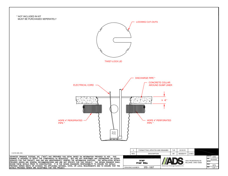 1007 Sump Pump Well Detail