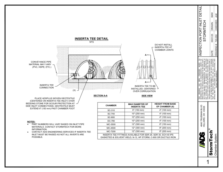 Stormtech Inserta Tee Side Inlet