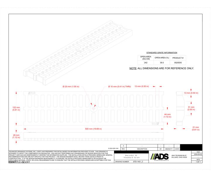 1451 Duraslot XL Standard Grate