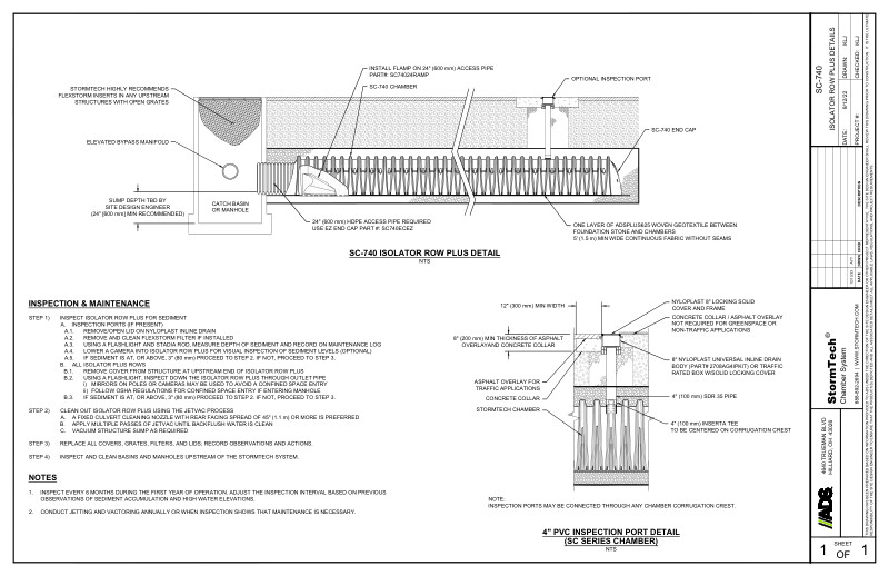 SC-740 StormTech Isolator Row Plus Profile