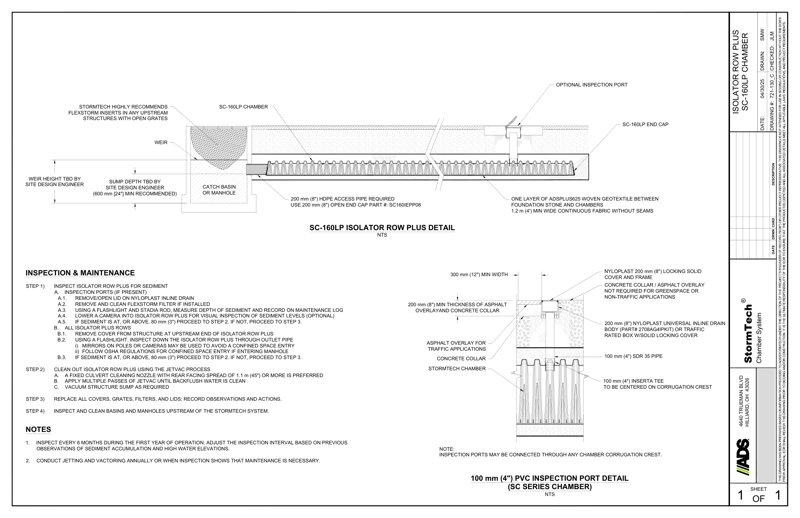 SC-160LP Stormtech Isolator Row