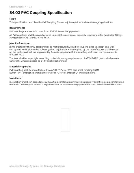 S4.03 PVC Coupling Specification