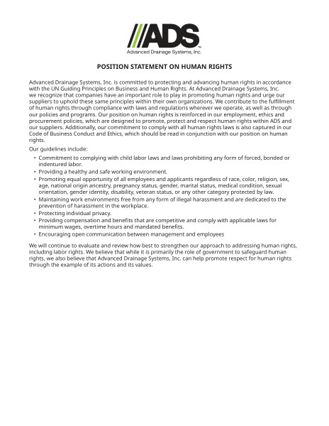 Position Statement on Human Rights Policy